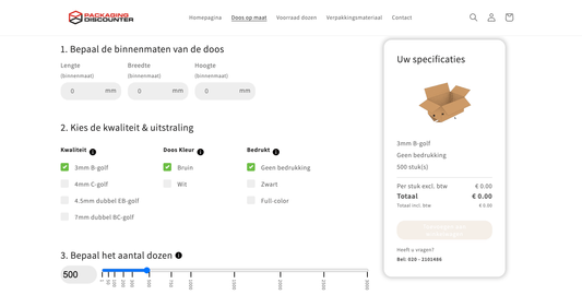 Vind Binnen Seconden de Goedkoopste Dozenprijs met Ons Doos op Maat Systeem - Packaging Discounter B.V.