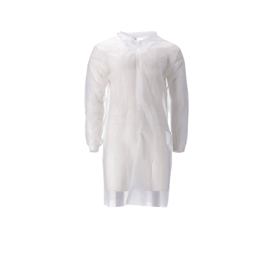 Bezoekersjas CMT L non-woven drukknopen 104cm wt