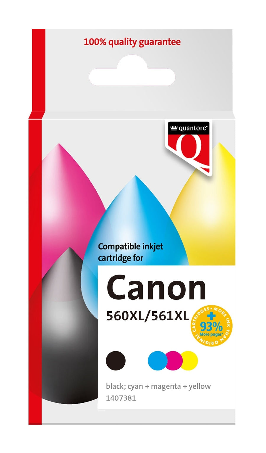 Inktcartridge Quantore Can Pg560XL Cl561XL zw+ kl
