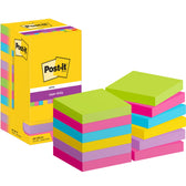 Memoblok Post-it 654 Super Sticky 76x76mm rainbow