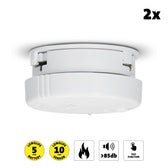Rookmelder Alecto mini 2 stuks met 5 jaarbat wit - afbeelding 2