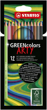 Kleurpotlood STABILO 6019 GREENcolors Arty 12st