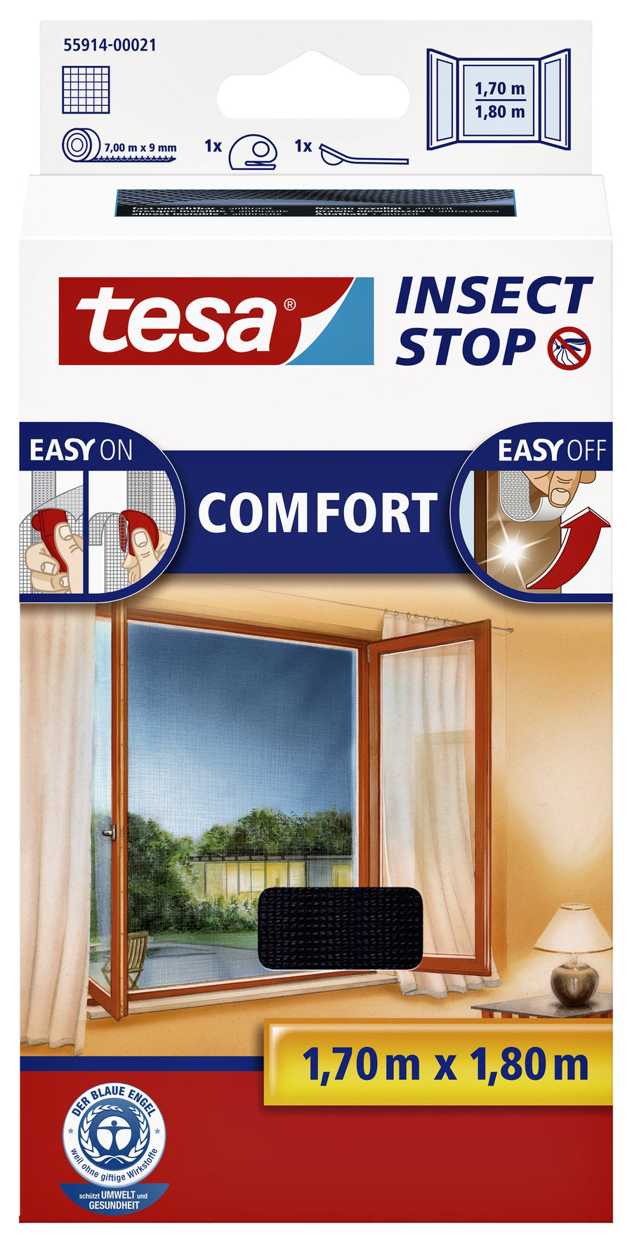 Insectenhor tesa raam 1.7x1.8m zwart