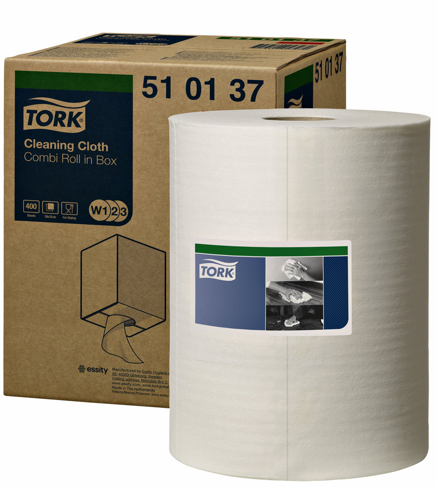 Reinigingsdoek Tork W2 Premium 1laags 152m wit