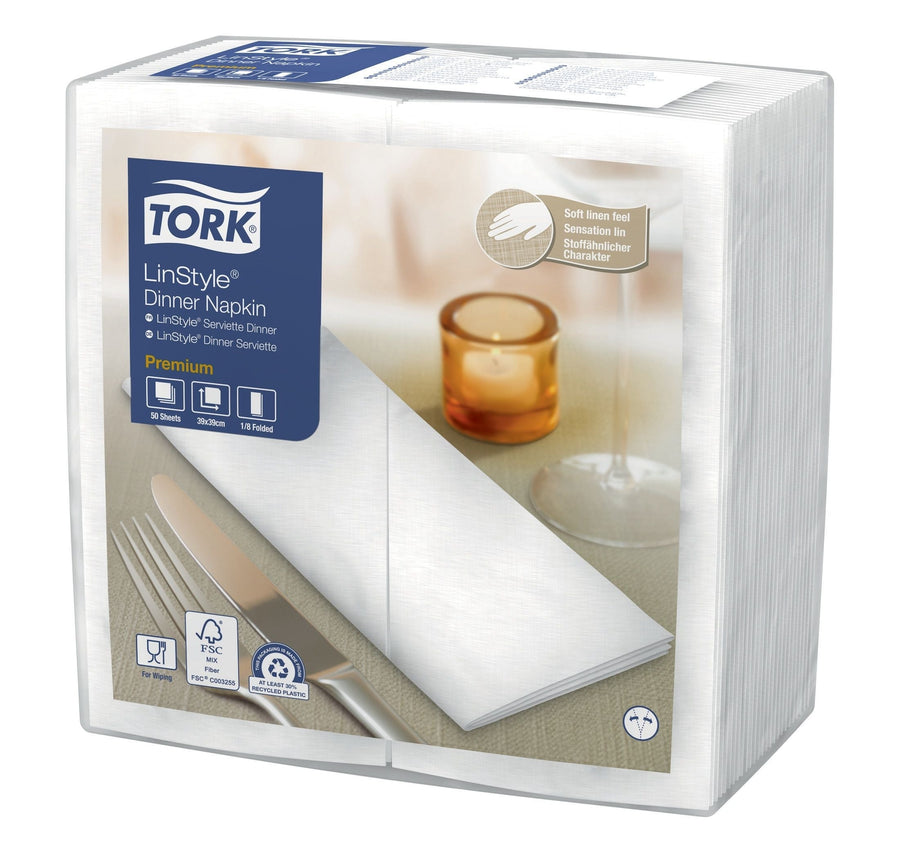 Dinerservet Tork Linstyle Premium wit 478145