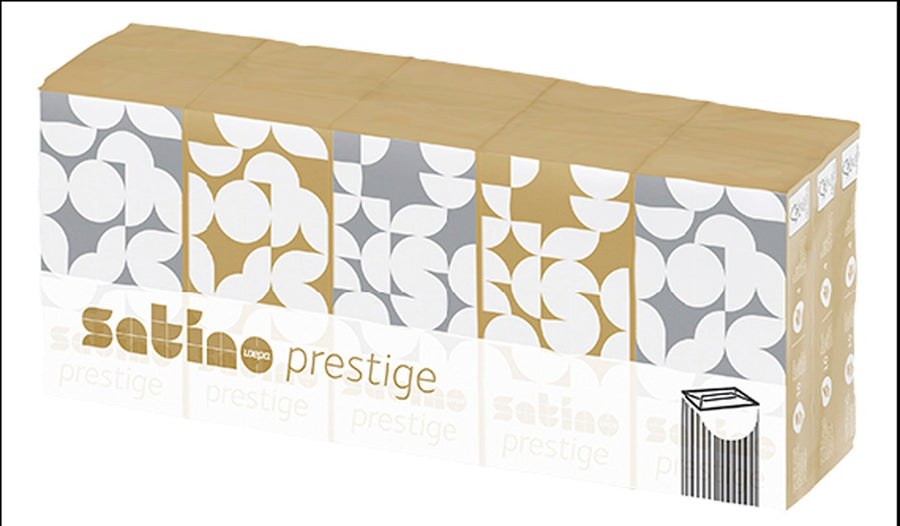 Zakdoek Satino Prestige 4laags 15x10 vel wit