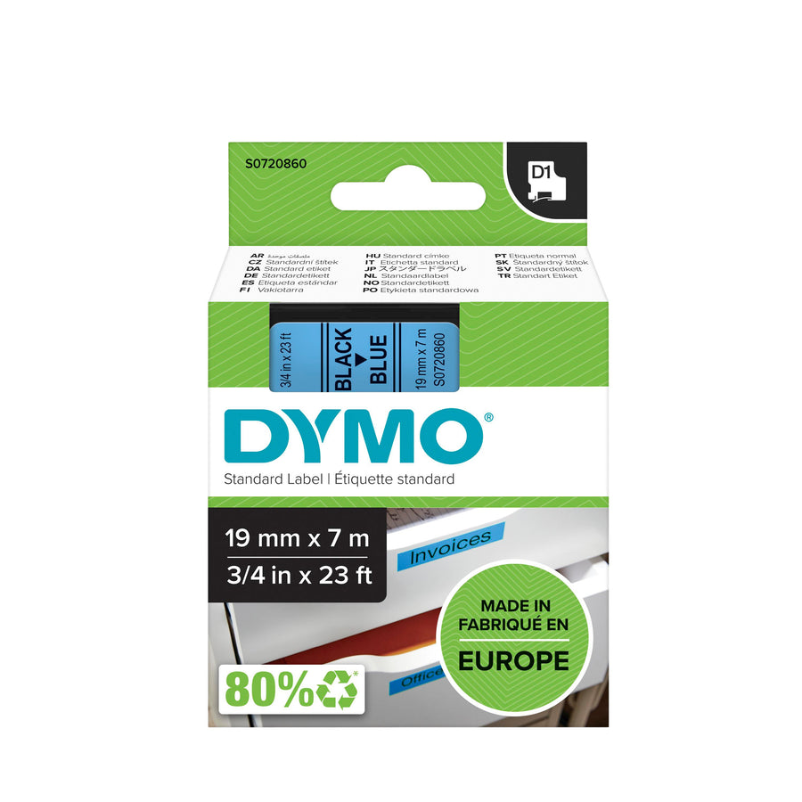 Labeltape Dymo LabelManager D1 polyester 19mm bl