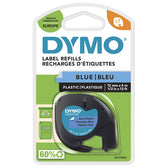 Labeltape Dymo LetraTag plastic 12mm blauw