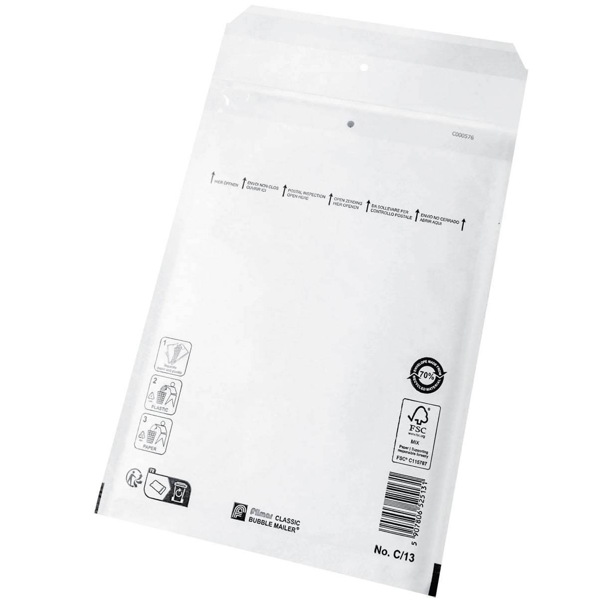 C13 Luchtkussen Enveloppen Wit, 150 x 220 mm Per doos (100 stuks)