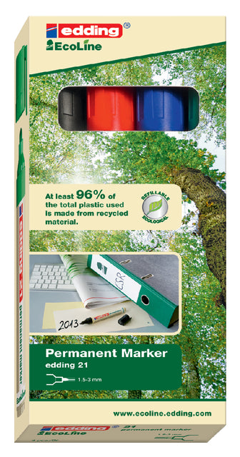 Viltstift edding Eco rond 1.5-3mm assorti21