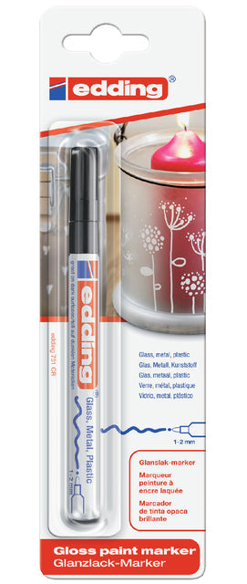 Paintmarker edding 751 oliebasis 1-2mm zwart bls