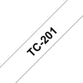 Labeltape Brother Ptouch TC201 12mm wit - afbeelding 2