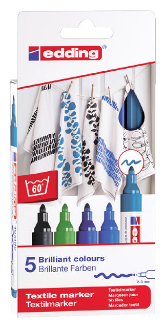 Textielmarker edding 4500 rond 2-3mm koel ass 5 st