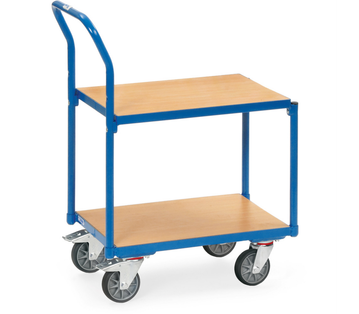 Rolplateau met duwbeugel 135500 - 2 Vlakke etages, laadvlak 605 x 408 mm