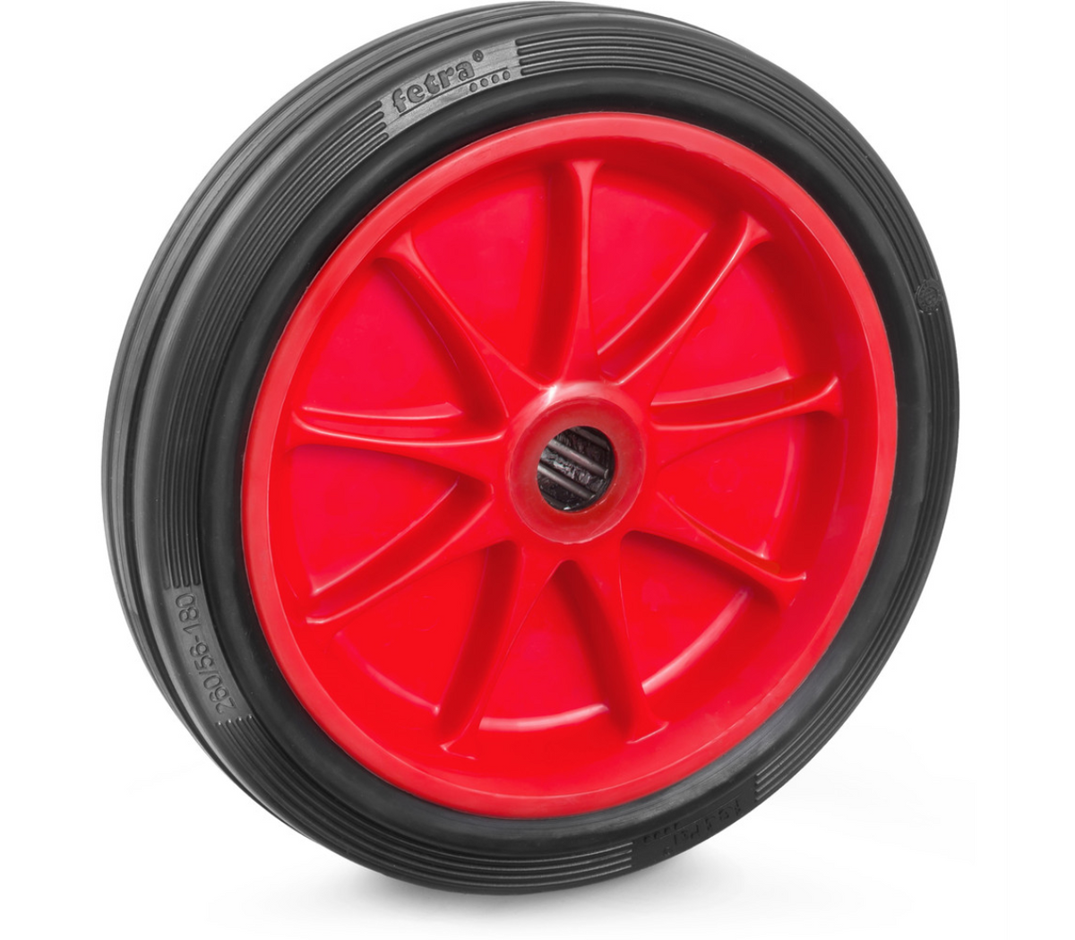 Massief rubber band 260 x 56 mm "fetra" - Kunststof velg rood, NL 75, as 25