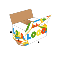 Kartonnen doos 355x255x350-4.5mm dubbel EB-golf-Wit-vouwdoos (op maat)