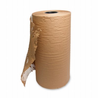 Rol bruin wrappingpapier voor het inpakken van cadeaus