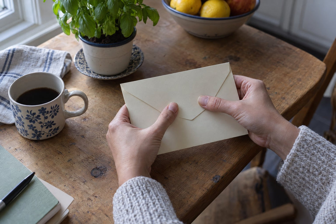 Afzender op een envelop