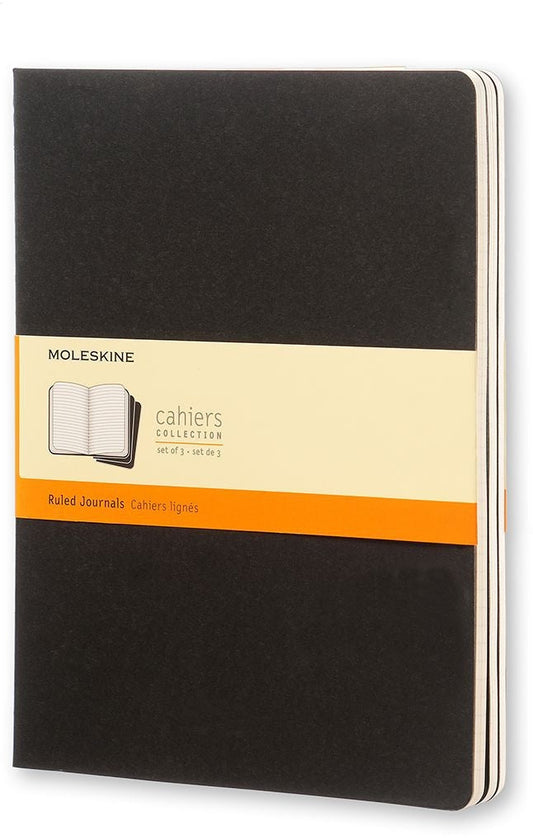 Schrift Moleskine 190x250mm lijn 240pag zwart 3st