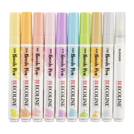 Brushpen Talens Ecoline set 10 stuks pastel