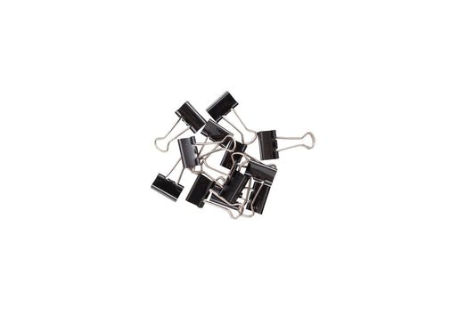 Papierklem MAUL foldback 215 19mm zwart 12 stuks
