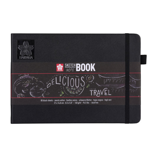 Schetsboek Sakura 80 zwarte vellen 210x148mm zwart