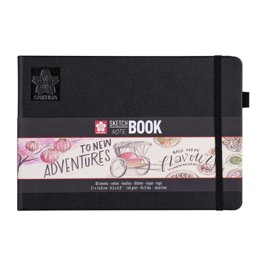 Schetsboek Sakura 80 witte vellen 210x148mm zwart