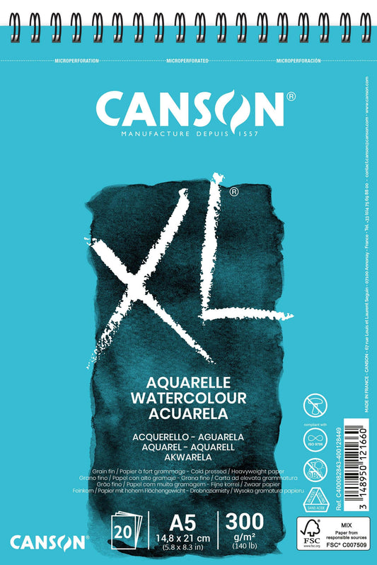 Aquarelpapier Canson XL 20vel 300gr A5 wit