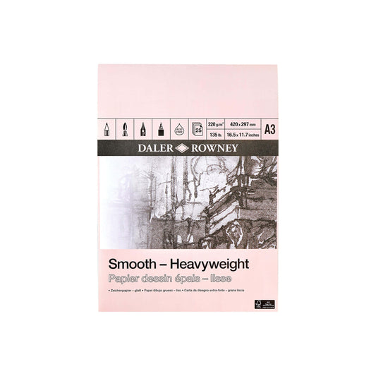 Tekenpapier Daler Rowney Smooth 220gr A3 wit