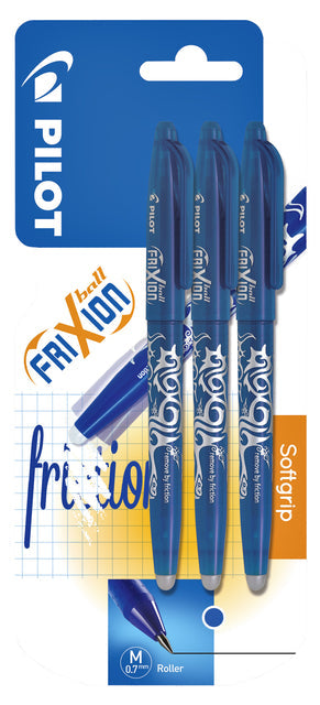 Rollerpen PILOT friXion BL-FR7 M 3st blauw