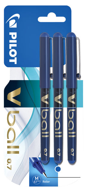 Rollerpen PILOT V-Ball 07 medium 3st blauw