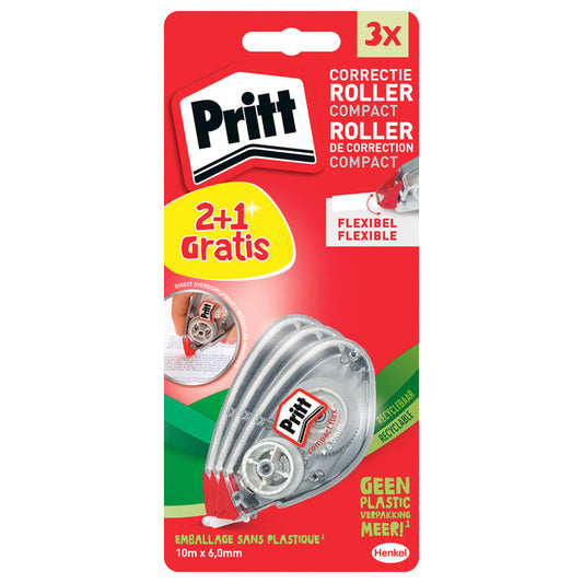 Correctietape Pritt Compact Flex 6mmx10m 2+1