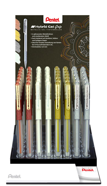 Gelschrijver Pentel K118 Grip M assorti