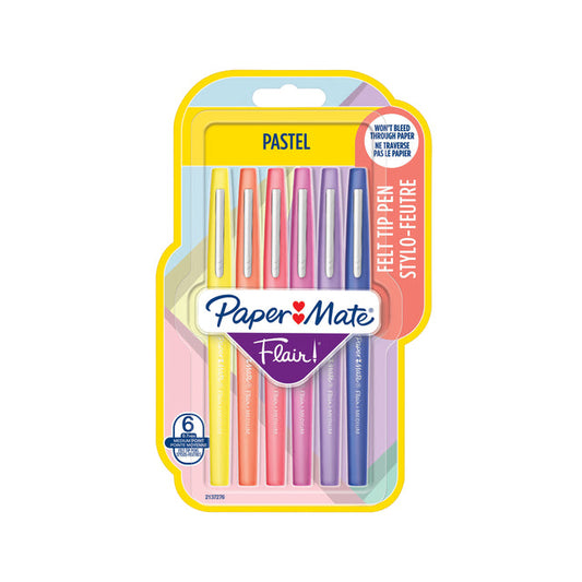 Fineliner Paper Mate Flair Pastel blister 6 kleur