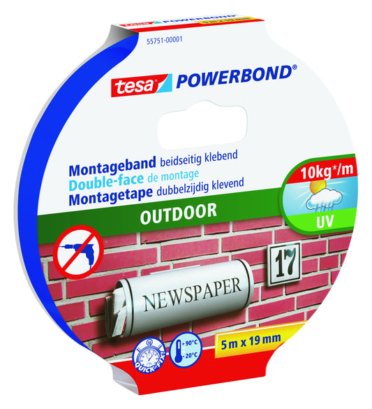 Montagetape tesa Outdoor dubbelz 5mx19mm tr
