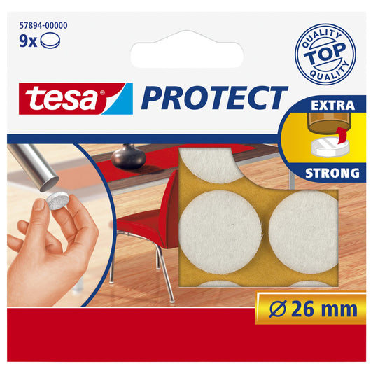 Beschermvilt tesa anti-kras Ø26mm wit 12st