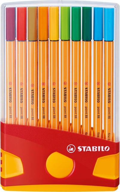 Fineliner STABILO point 88/20 etui gl/rd F assorti
