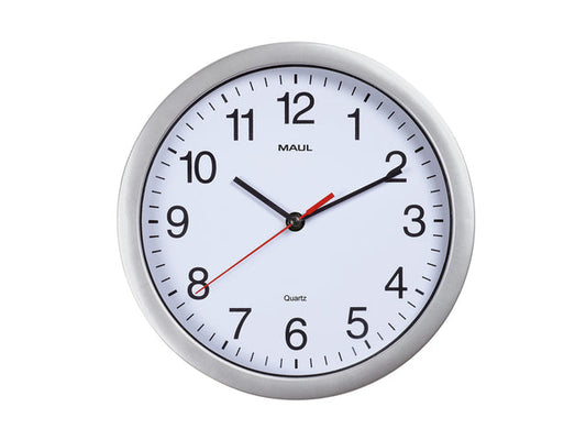 Wandklok MAULrun quartz Ø25x5cm kunststof zi/wt