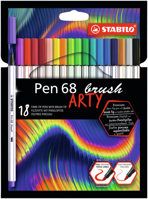 Brushstift STABILO Pen 68/18 Arty 18st assorti