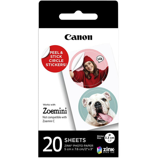 Fotopapier Canon Zink ZP-2030-2C 5x7.6cm 20vel