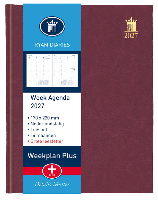Agenda 2026 Ryam Weekplan groot letter 7d/2p ass