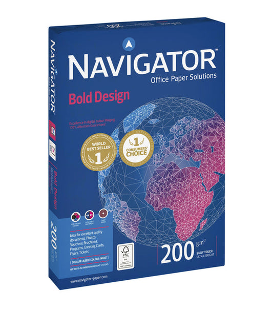 Kopieerpapier Navigator Bold Design A4 200gr wit
