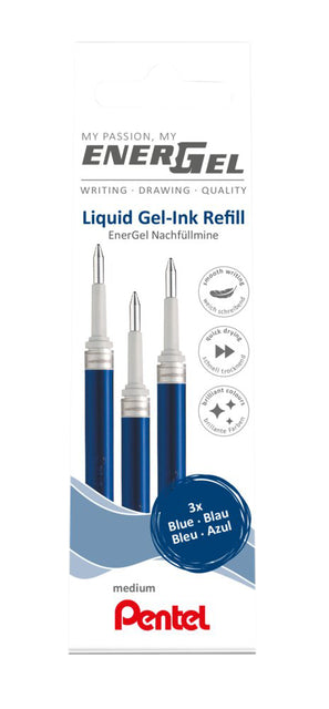 Gelschrijvervulling Pentel LR7 Energel M 3st blauw