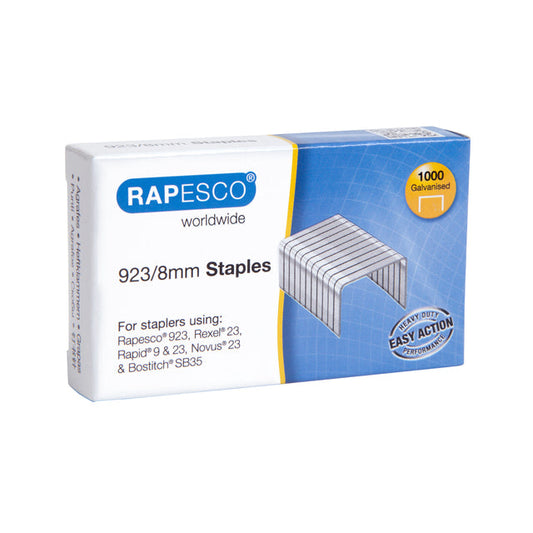 Nieten Rapesco Heavy Duty 923 8mm 1000st zilver