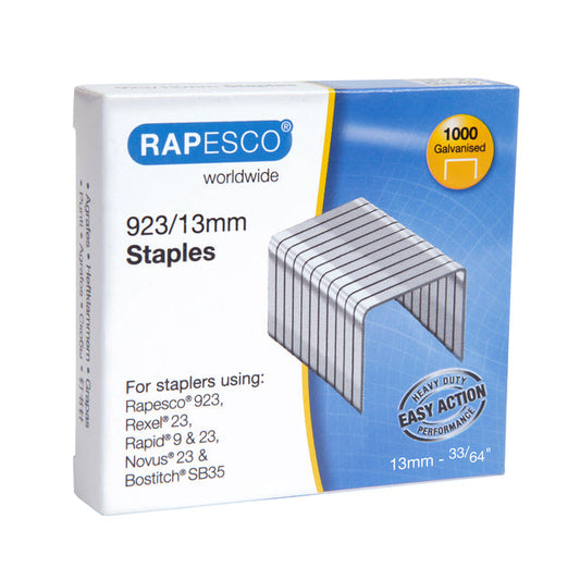 Nieten Rapesco Heavy Duty 923 13mm 1000st zilver