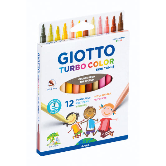 Viltstift Giotto Turbo Color Skin Tones 12 kleuren