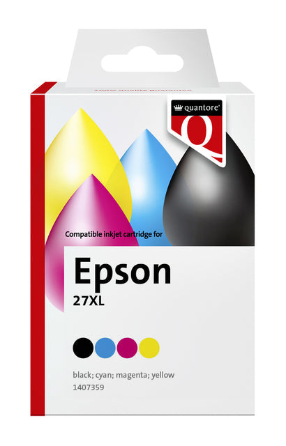 Inktcartridge Quantore Epson 27XL zwart+3kleur
