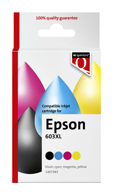 Inktcartridge Quantore Epson 603XL zwart+3kleur