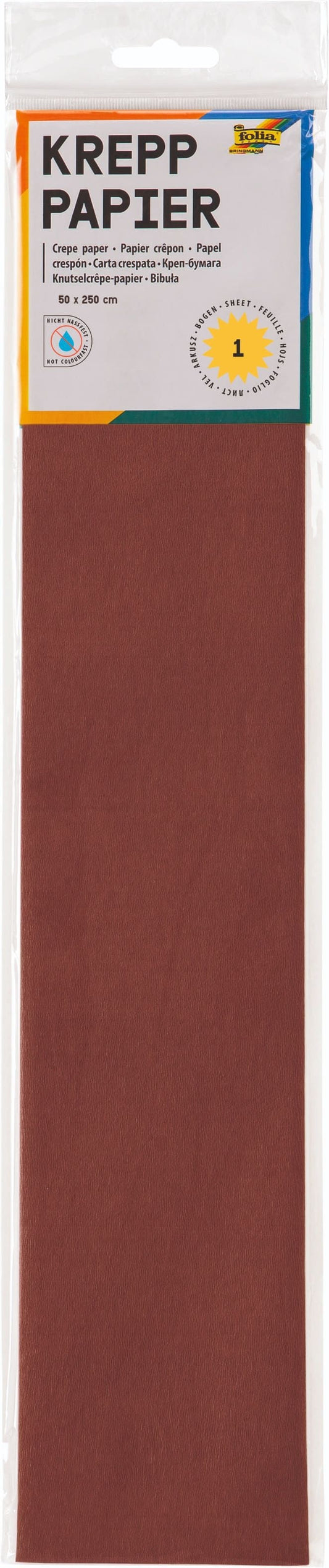 Crêpepapier Folia 250x50cm nr161 kastanjebruin