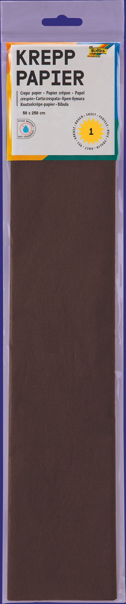 Crêpepapier Folia 250x50cm nr115 donkerbruin